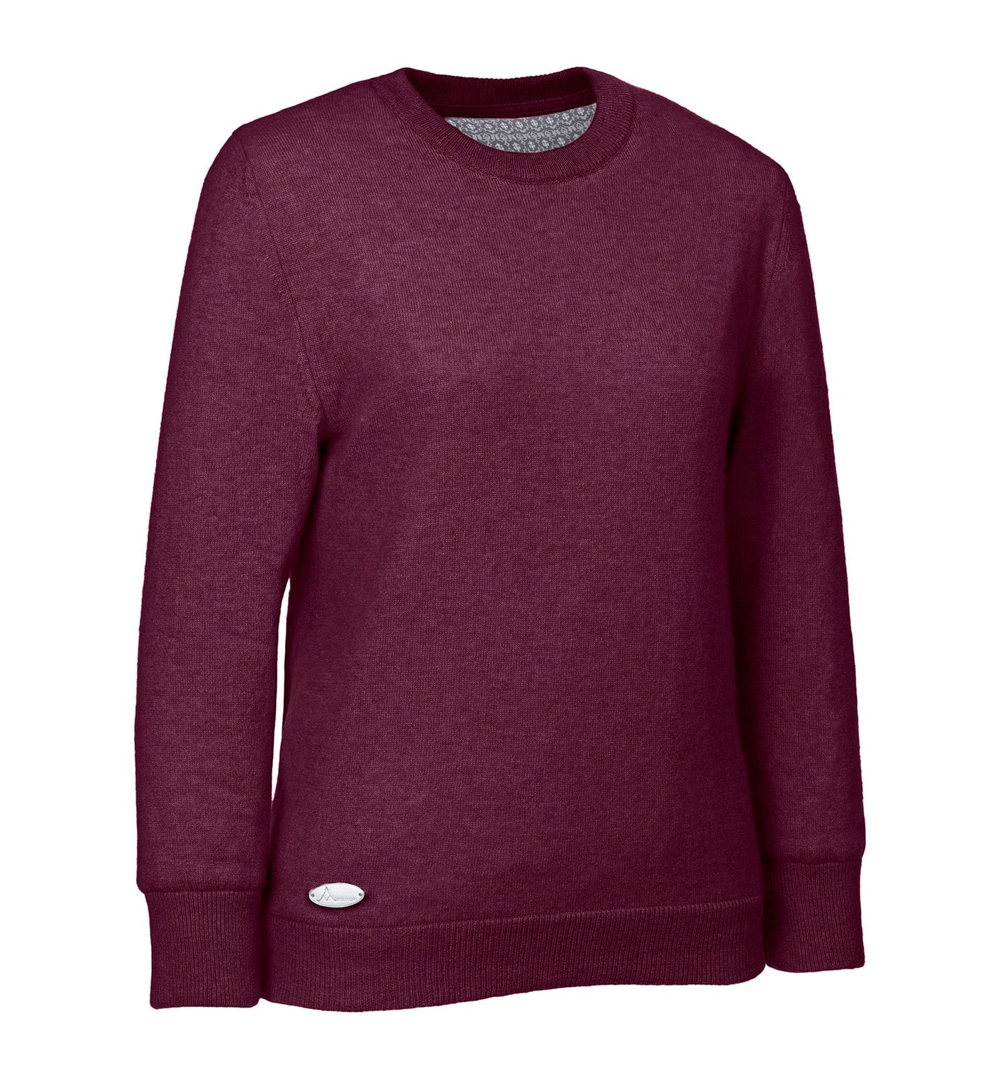 Viktorias Athleisure Kaschmirpullover mit Rundhals für Damen und Herren - High-Tech-Innenfutter in Bordeaux. Klima-aktiv: Ideal zum Golfen, Segeln, Reiten, Wandern und Radfahren. Luxuriöser Komfort für den aktiven Freizeitbereich. Ein Must-Have-Pullover für aktive Lebensstile - immer perfekt gekleidet.