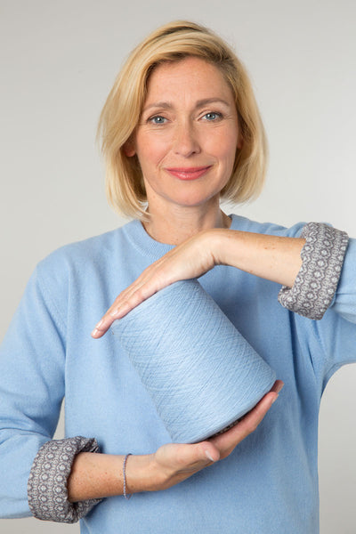 Kaschmirpullover, Damen, Sky